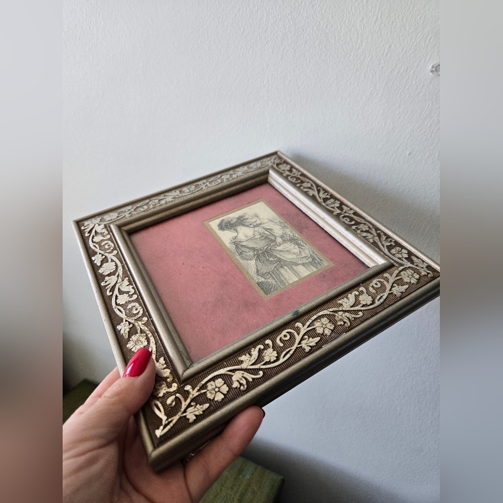 Vintage Mother And Child Sketch Framed Artwork - Picture 5 of 5